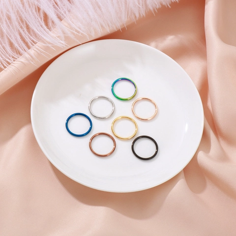 Anillo De Banda Simple Liso De Acero Inoxidable Fino Pulido Minimalista Estilo Coreano Joyería De Dedo Unisex