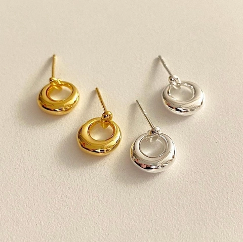 Hohl Runde Ohrstecker 925 Sterling Silber Minimalistisch Schick Geometrischer Schmuck Geschenk Für Frauen