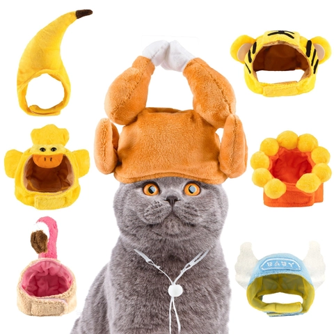 Haustier Hüte Für Katzen Und Kleine Hunde Plüsch Weiche Kopfbedeckung Verstellbare Kostüm Zubehör Für Halloween Party Foto Requisiten