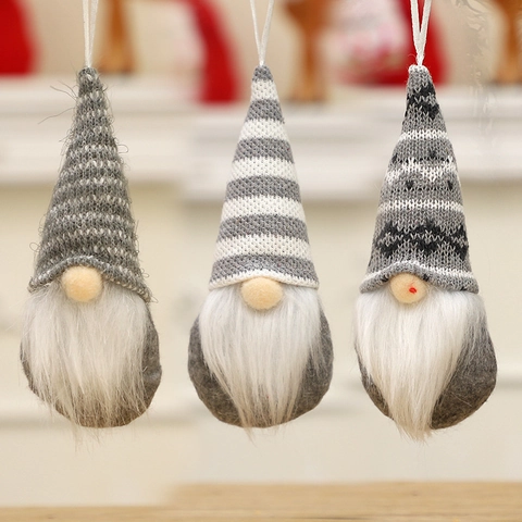 Ornamenti Appesi Gnomi Di Natale Bambola Senza Volto Tomte Nisse In Maglia Per Decorazione Albero Festivo Ciondoli