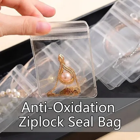 Transparante Sieraden Opbergzakken Anti Oxidatie Ritssluiting Stofdichte Beschermende Zakjes Oorbellen Kettingen