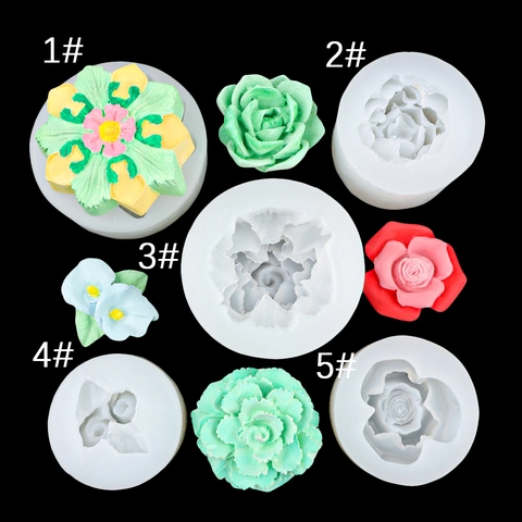 Flower Silicone Molds Rose Succulent Shape Fondant Chocolate Cake Decorating Tool DIY Resin Clay Soap Crafting