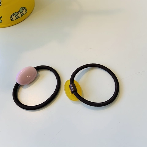 Elastici Per Capelli Minimalisti Perla In Resina Ovale Colorata Liscia Lucida Corda Per Capelli Ad Alta Elasticità Per Donne Ragazze