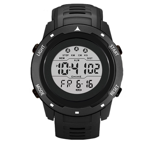 Men Outdoor Sports Digital Watch Electronic Pedometer Distance Tracking Alarm Calendar Backlight Plastic Resin Fashion