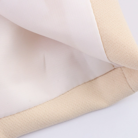 Elegant Office Commute Blazer And Pants Suit Women Solid Apricot Gold Buttons Polyester Notched Lapel