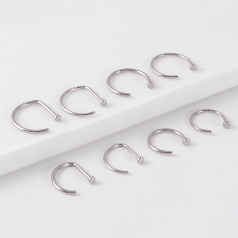 Solid G23 Titan Nasenring C-Form Gebogen Lippen Piercing Schmuck Ohne Piercing Fake Hoop Für Damen Herren Minimalistisch