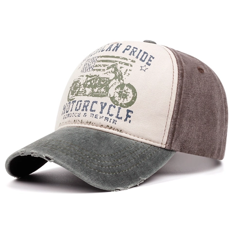 Cappello Da Baseball Vintage Cotone Acrilico Patchwork Moto Trucker Retrò Protezione Solare Regolabile