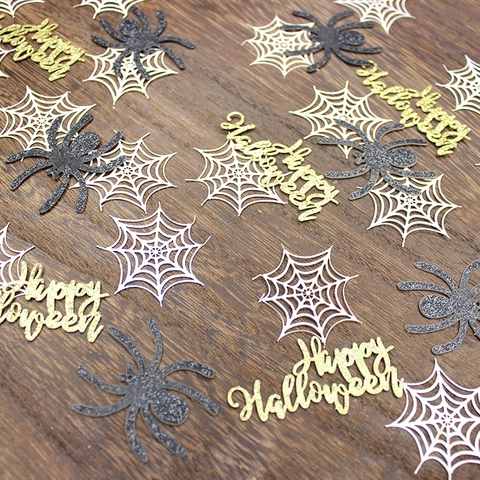Confetti di Halloween Decorazione Tavola Ragni Pipistrelli Streghe Fantasmi Scheletro Zucca Glitterati per Feste