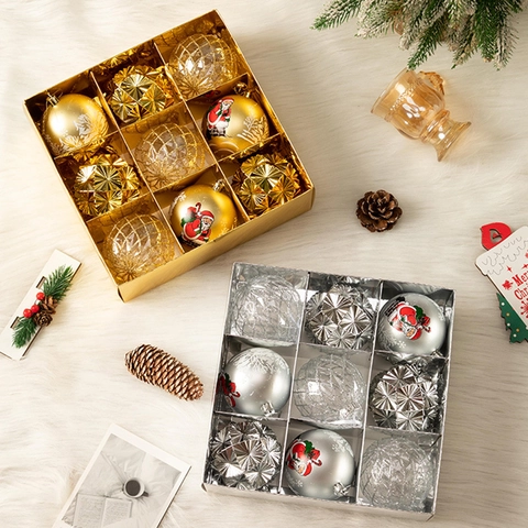 Bolas De Navidad Plástico Galvanizado Pintado Patrones Para Decoraciones De Árbol De Navidad Fiesta
