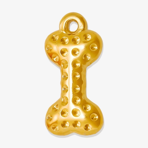 Dijes De Hueso De Perro Acero Inoxidable 304 Chapado En Oro 18K Colgantes Texturizados Para Hacer Joyería DIY