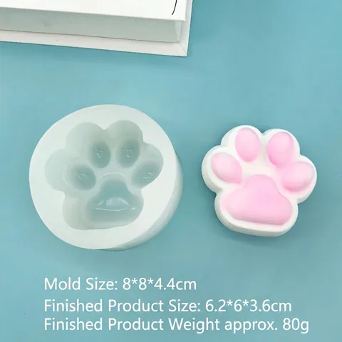 3D Cat Paw Silicone Mold Food Grade DIY Chocolate Mousse Baking Tool For Soap Candle Handmade Crafting Novelty