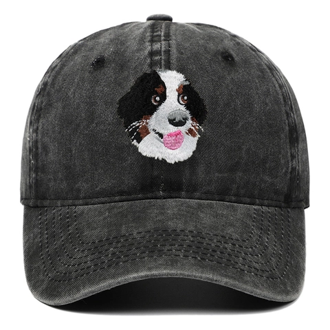 Cappello Da Baseball Con Ricamo Bovaro Del Bernese Cotone Lavato Distressed Dad Hat Protezione Solare Outdoor Hip Hop
