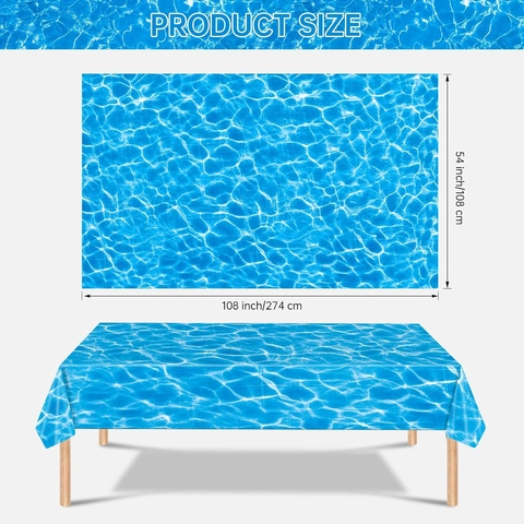 Artículos De Fiesta Desechables Con Patrón Olas Del Océano Mantel PE Platos De Papel Vasos Servilletas Cumpleaños Piscina Verano