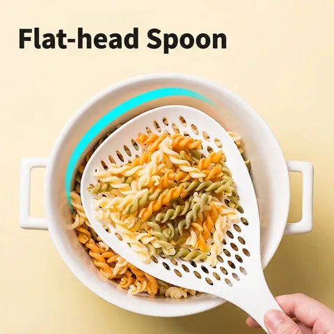 Mestolo Schiumarola Da Cucina In Plastica Resistente Al Calore Grande Colino Con Manico Lungo Per Pasta Verdure