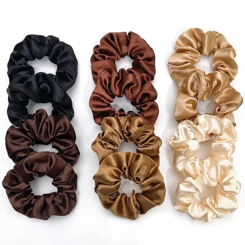 Satin Satin Scrunchies Elastic Hair Ties Ponytail Holder Solid Color Simple Fashion Elegant Hair Accessories For Women Girls
