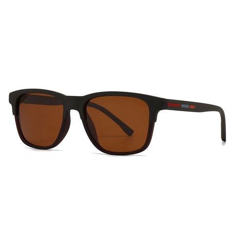 Classic TR90 PC Polarized Sunglasses For Men UV400 Protection Driving Square Frame Glasses With Striped Decoration Fashion Eyewear