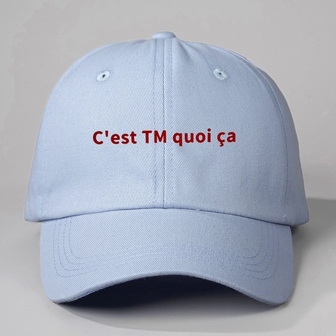 Polyester Honkbalpet Met Franse Letterprint Verstelbare Zonbescherming Dad Hat Voor Heren En Dames Outdoor Casual Stijl