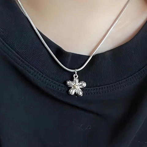 Edelstahl Schlangenkette Anhänger Halskette Mit Legierung Blume Stern Schmetterling Vintage Y2K Schmuck Für Damen