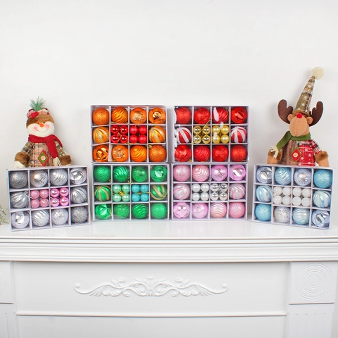 Weihnachtskugel Ornamente Bruchsichere Kunststoff Kugeln Für Feiertagsparty Baumdekoration Multi Textur Farben