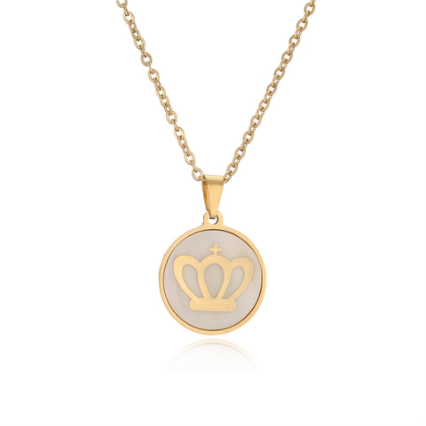 Edelstahl Rund Muschel Lebensbaum Krone Violinschlüssel Anhänger Halskette Für Damen Herren Mode Schmuck Geschenk