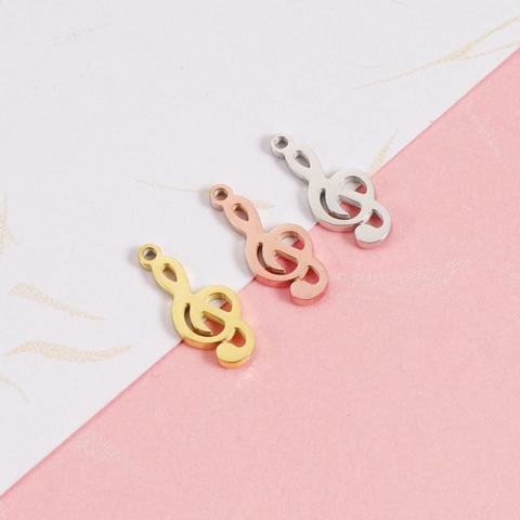 Music Note Charms Treble Clef Pendants 304 Stainless Steel 18K Gold Plated For DIY Jewelry Making Bracelet Necklace Accessories