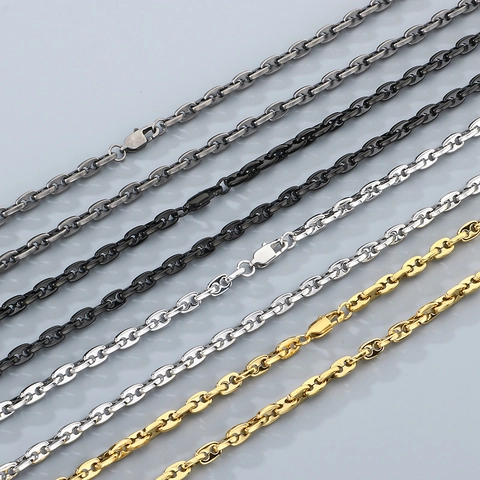 Collar Y Pulsera Acero Inoxidable Eslabones Marineros Cadena Ancla Hocico De Cerdo Joyería Minimalista Hombre Mujer