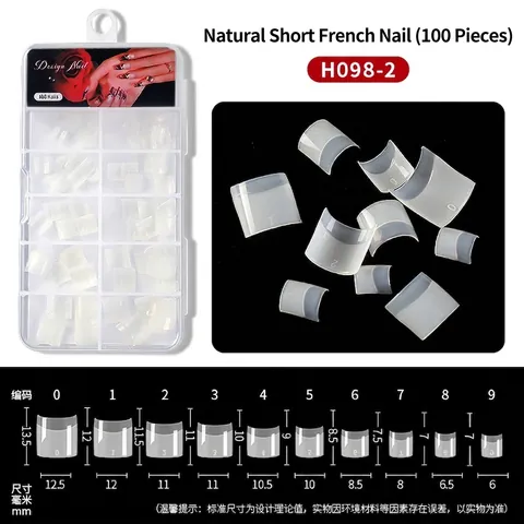 Unghie Finte French Corte Quadrate Triangolo Stiletto Mezza Copertura Plastica ABS Trasparente Naturale DIY Estensione