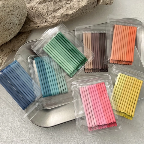 Matte Candy Color Metal Bobby Pins Korean Style Minimalist Hair Clips For Women Girls Side Bangs Barrettes