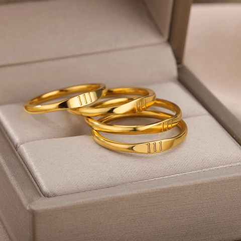 Minimalistischer Kupfer Engel Nummer Ring Vergoldet Graviert LUCKY 111 222 333 444 555 666 777 888 999 Damen Schmuck Ring