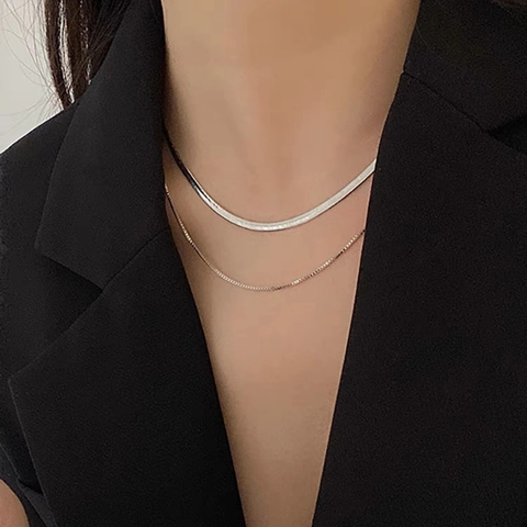 Collana A Catena In Acciaio Inossidabile Placcato Oro 18K Minimalista Serpente Cubana Gioielli Per Uomini Donne