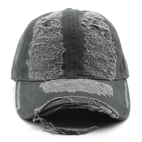 Distressed Ripped Baseball Cap Washed Cotton Vintage Retro Soft Top Adjustable Curved Brim Hat Streetwear Unisex