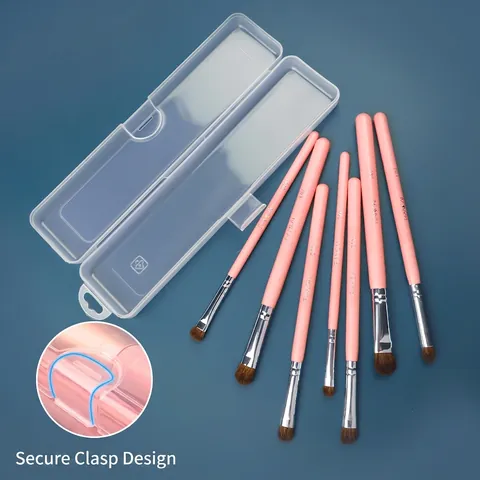 Draagbare Make-up Borstel Opbergdoos Plastic Transparant Rechthoekig Stofdicht Cosmetische Organizer Etui Wenkbrauwpotlood