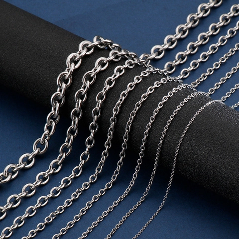 Edelstahl Halskette Kette Minimalistische O-Kette Kreuzglied Für Männer Und Frauen Hip Hop Stil Schmuck Zubehör