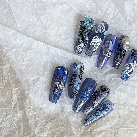 Reliëf Gotisch Alfabet Nagelkunst Stickers Zwart Wit Graffiti Letters Zelfklevend Voor Doe Het Zelf Manicure Decoratie