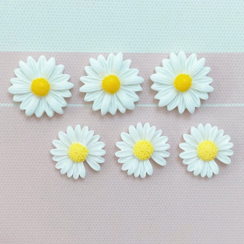Daisy Flower Charms Resin Flatback Patch For DIY Crafting Jewelry Making Hair Clips Phone Case Decoration