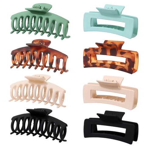 Matte Große Haarklammern Frauen Dickes Haar Rutschfest PS Kunststoff Haarkrebs Minimalistische Haaraccessoires Einfarbige