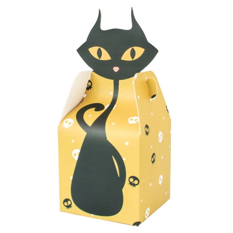 Halloween Süßigkeitenverpackung Tragbare Papiertüten Kürbis Geist Schwarz Katze Muster Party Gastgeschenke Faltbar Dekorativ