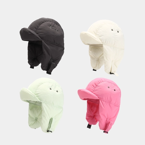 Winter Trapper Mütze Warm Ohrenschutz Daunenbaumwolle Gesteppt Winddicht Bombermütze Zum Skifahren Outdoor Unisex Koreanisch
