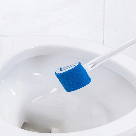Scopino Per Bagno Con Manico Lungo Testina Curva Per Pulizia Profonda Angoli Morti Plastica Supporto Da Parete Foro Per Appendere
