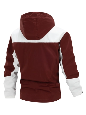 Giacca Con Cappuccio Da Uomo Color Block Antivento Sport All Aperto Casual Cappotto Con Cerniera Per Ragazzi