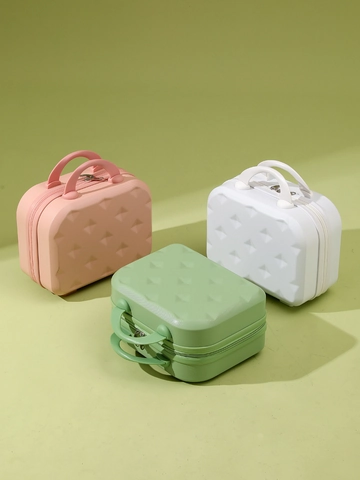 Custodia Per Trucco Portatile Mini Valigia Guscio Rigido ABS PC Impermeabile Texture Geometrica Scatola Di Immagazzinaggio Da Viaggio
