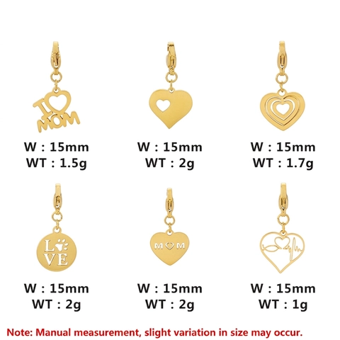 Dijes De Corazón De Acero Inoxidable Con Cierre De Langosta Diseño I Love Mom Para Regalo Del Día De La Madre