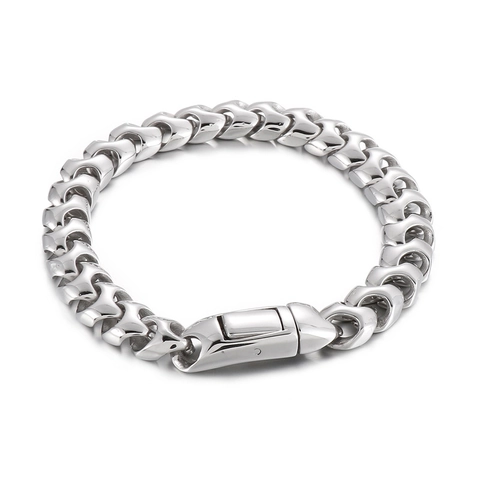Pulsera De Cadena Cubana Acero Inoxidable 316L Pulido Estilo Industrial Hip Hop Para Hombres