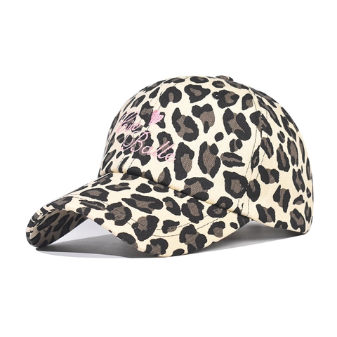 Berretto Da Baseball Alla Moda Con Stampa Leopardata E Pois Donna Uomo 100% Cotone Ricamo Regolabile Cappello Da Sole