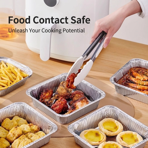 Air Fryer Einweg Alufolie Einsätze Quadratisch Verdickt Hitzebeständig Antihaft Backzubehör Für Ofen BBQ Zubehör