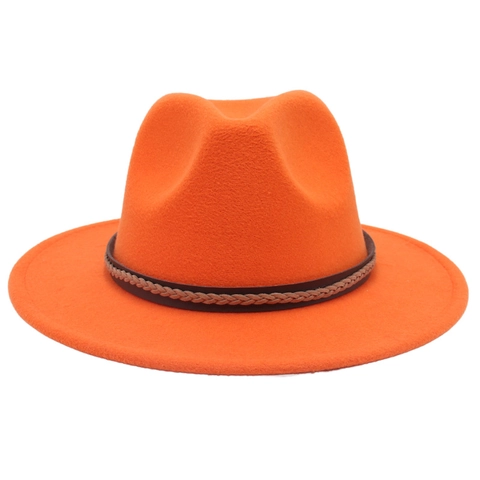 Classic Fedora Hat Cotton Polyester Wide Brim With Braided Band Vintage Jazz Style For Men Women Outdoors