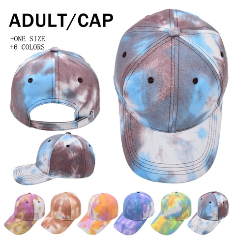 Tie Dye Baseball Cap Cotton Adjustable Curved Brim Outdoor Sunshade Streetwear Fashion Unisex Hat