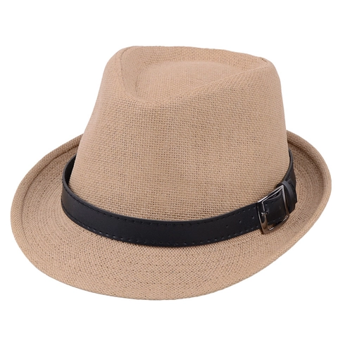 Ρετρό Ψάθινο Καπέλο Fedora Καλοκαιρινή Προστασία Από Τον Ήλιο Παραλία Καπέλο Jazz Με Ζώνη Από Τεχνητό Δέρμα Για Άνδρες Γυναίκες