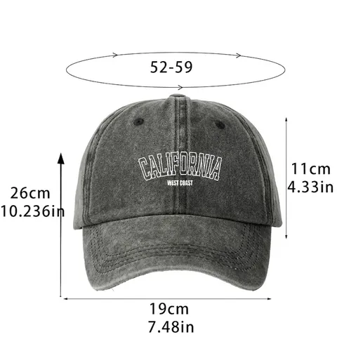Cappello Da Baseball In Cotone Lavato California West Coast Ricamo Retro Vintage Protezione Solare Regolabile Per Uomo Donna