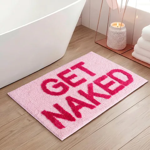 Microfiber Bath Mat Absorbent Flocking Non Slip Bathroom Rug With Slogan Lettering Soft Shaggy Foot Pad For Shower Entrance